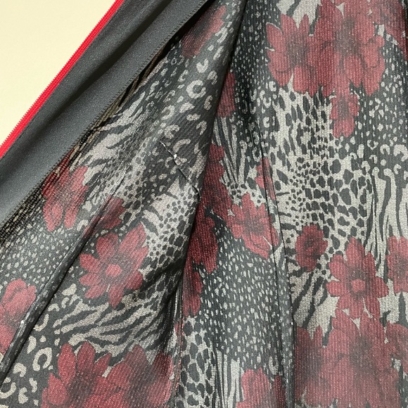 Joseph Ribkoff Flower Animal Print Lightweight Crinkle Zip Jacket Size Large - Picture 12 of 13